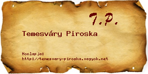 Temesváry Piroska névjegykártya